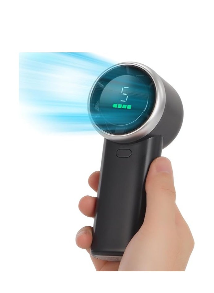 BlueFire - Handheld Mini USB Fan – 100-Speed Adjustable Turbo Cooling Fan with 3000mAh Battery, Foldable Design, 5-Speed Digital Display, Brushless Motor, Portable Personal Fan for Travel, Camping, Office, and Hotel Use - Image 1