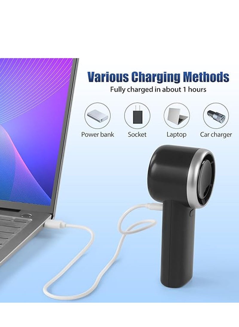 BlueFire - Handheld Mini USB Fan – 100-Speed Adjustable Turbo Cooling Fan with 3000mAh Battery, Foldable Design, 5-Speed Digital Display, Brushless Motor, Portable Personal Fan for Travel, Camping, Office, and Hotel Use - Image 1