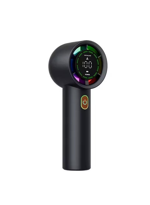 Handheld Mini USB Fan – 100-Speed Adjustable Turbo Cooling Fan with 3000mAh Battery, Foldable Design, 5-Speed Digital Display, Brushless Motor, Portable Personal Fan for Travel, Camping, Office, and Hotel Use