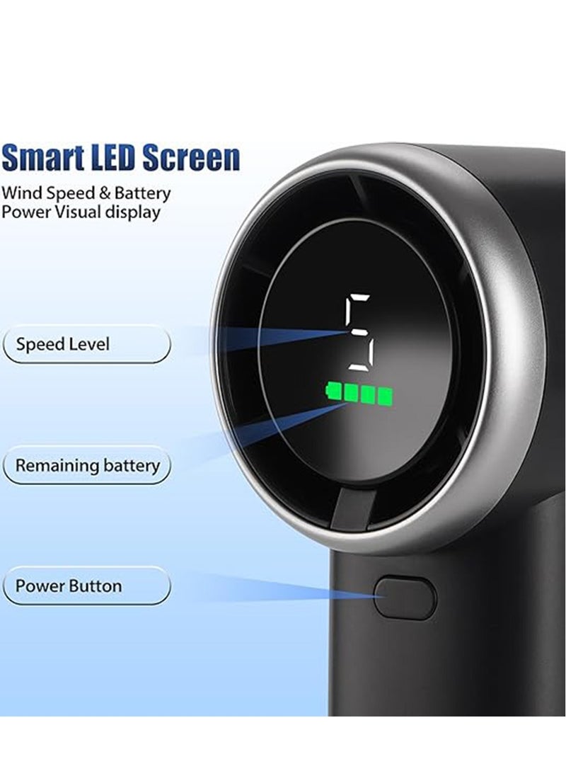 BlueFire - Handheld Mini USB Fan – 100-Speed Adjustable Turbo Cooling Fan with 3000mAh Battery, Foldable Design, 5-Speed Digital Display, Brushless Motor, Portable Personal Fan for Travel, Camping, Office, and Hotel Use - Image 1