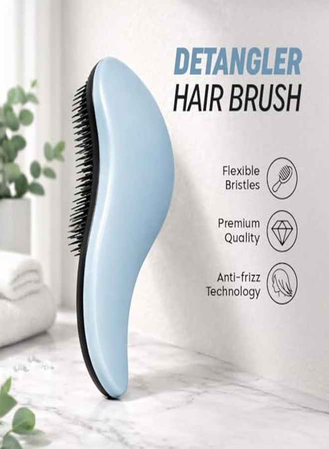 Gleva Detangler Hair Brush for Curly, Wavy & Straight Hairs, Curved Handle with Flexible Long Detangling Bristles, Anti-Frizz Technology, Removes Knots, Hair Styling & Scalp Care Tool For Men & Women - Image 3