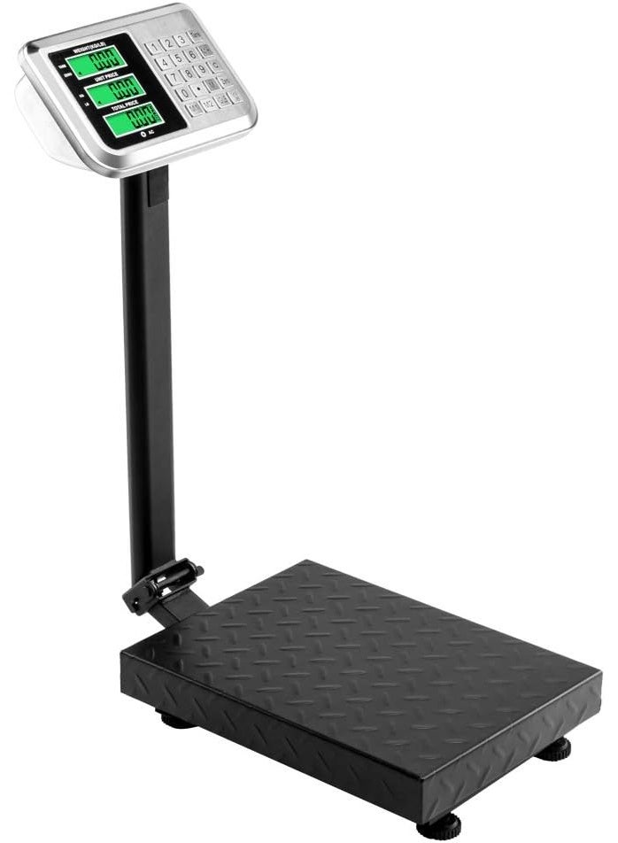 0.1kg-100kg Electronic Platform Scale Digital Floor Heavy Duty Folding Scales Stainless Steel High Definition LCD Display Perfect Industrial Commercial Shipping Mailing Package Price Computing