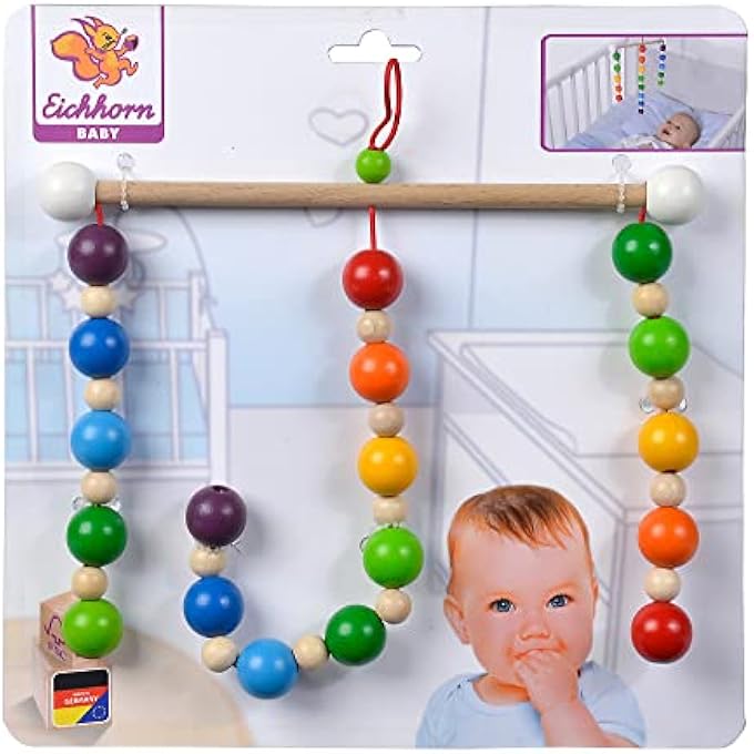 - BABY MOBILE WITH BALLS, 20 X 20 CM, COLOURFUL, MADE FROM 100% FSC CERTIFIED BEECH WOOD, FROM 0 MONTHS, 100017051 - Image 1