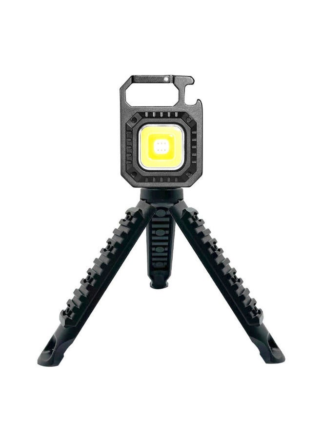 SHOPI - LED COB Flashlight,Keychain Light with Stand,500 Lumen Rechargeable Keychain Flashlights, 4 Light Modes Portable Pocket Light with Folding Bracket Bottle Opener for Camping,Emergency,Fishing - Image 1