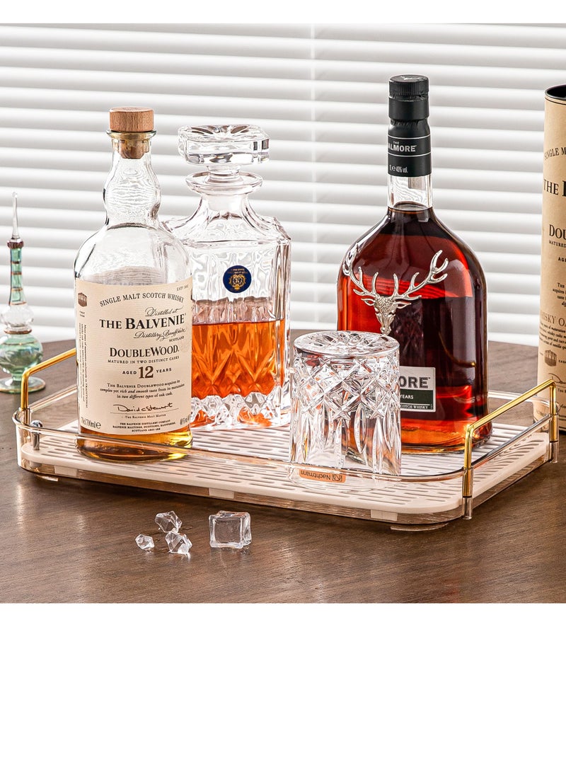 SYOSI Countertop Organizers for Coffee Cabinet with Drainboard Stylish and Functional Coffee Accessories Shelf Decor Storage Holder for Coffee Cups Glasses, Coffee Table 1 Tier Amber Gold - Image 2