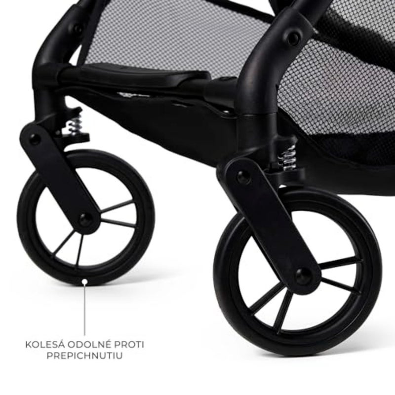 Travel buggy for newborns with aluminum frame, black finish, one-handed folding system for quick compact storage - Image 4