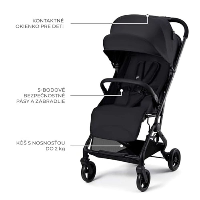 Travel buggy for newborns with aluminum frame, black finish, one-handed folding system for quick compact storage - Image 5