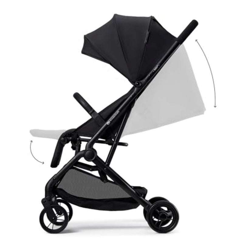 Travel buggy for newborns with aluminum frame, black finish, one-handed folding system for quick compact storage - Image 3