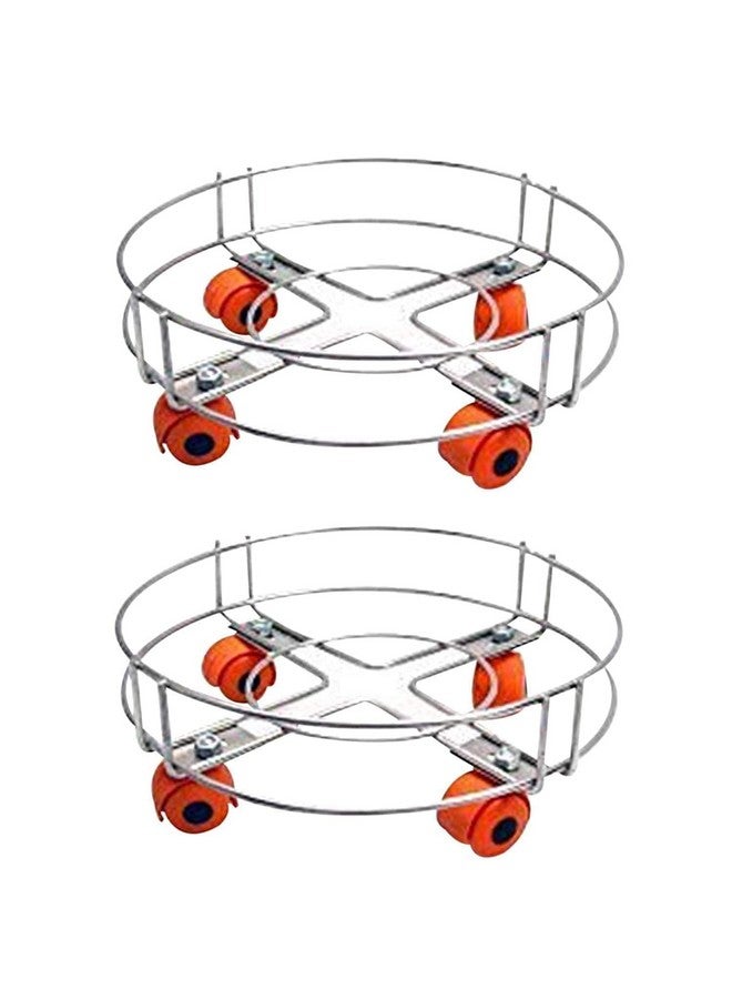 Q13 عربة أسطوانات الغاز Q13® المصنوعة من الفولاذ المقاوم للصدأ مع عجلات | عربة غاز - حامل أسطوانة الغاز، عربة الغاز للمطبخ (عبوة من 2) (2) - Image 1