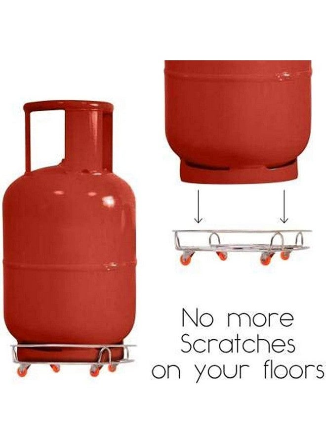 Q13 عربة أسطوانات الغاز Q13® المصنوعة من الفولاذ المقاوم للصدأ مع عجلات | عربة غاز - حامل أسطوانة الغاز، عربة الغاز للمطبخ (عبوة من 2) (2) - Image 5