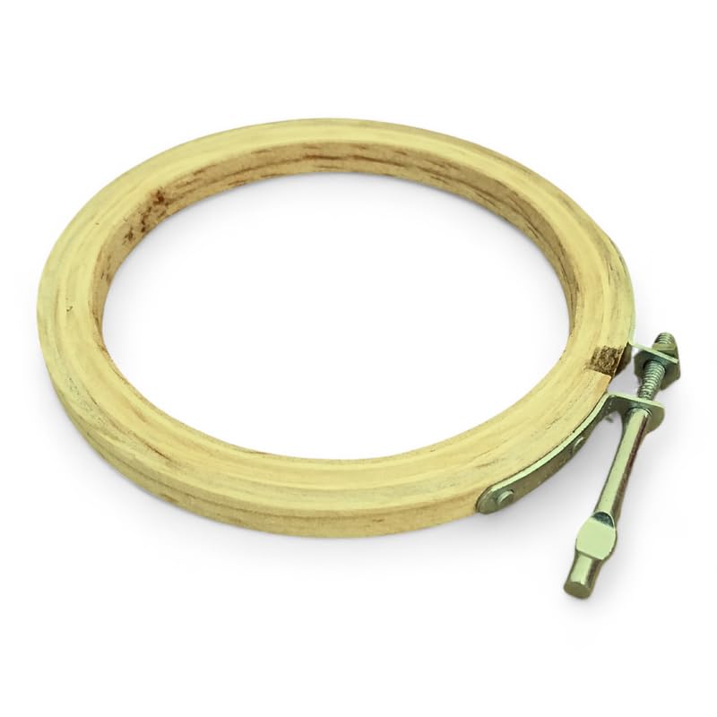 ADW CRAFT'S 7 INCH Embroidery Wooden Hoop(5 PLY, Pack of 1),Wooden Hoop Ring for Embroidery Kit,Wooden Embroidery Hoop Ring Frame,Wooden Frames for Craft Hoop Frame,Mini Wooden Hoop,Hand Embroidery Frame Wooden  - Image 1