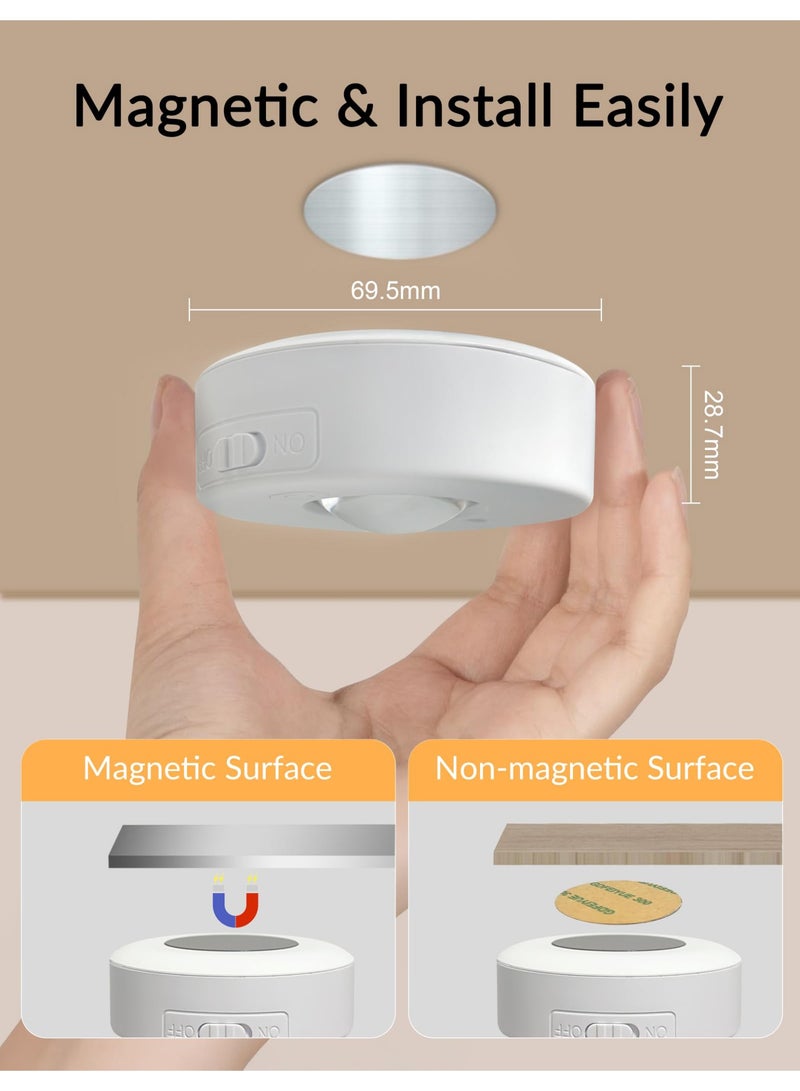 صحرمارت مصباح ليد قابل لإعادة الشحن بمنفذ USB مع جهاز تحكم عن بعد، إضاءة خزانة دائرية، 3 درجات حرارة للألوان + الفضاء اللوني RGB، مصباح كشاف ليد قابل للتعتيم، علبة عرض لاسلكية بإضاءة ليد مع مؤقت - Image 3