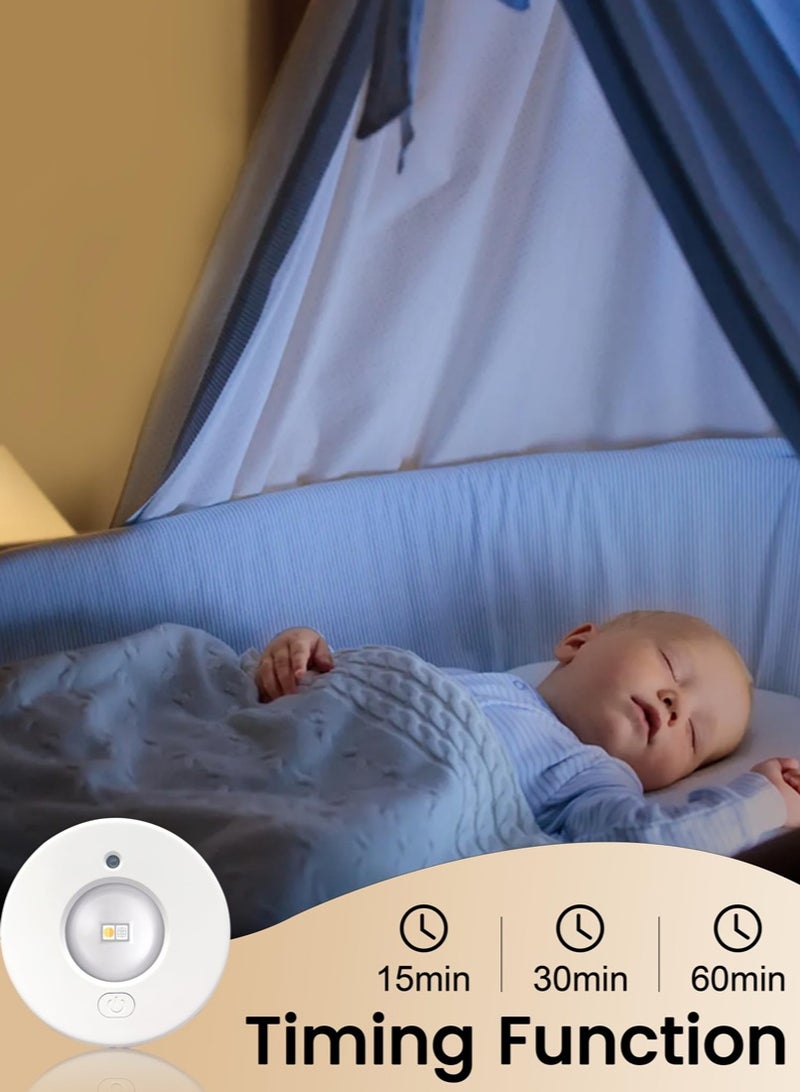 صحرمارت مصباح ليد قابل لإعادة الشحن بمنفذ USB مع جهاز تحكم عن بعد، إضاءة خزانة دائرية، 3 درجات حرارة للألوان + الفضاء اللوني RGB، مصباح كشاف ليد قابل للتعتيم، علبة عرض لاسلكية بإضاءة ليد مع مؤقت - Image 4