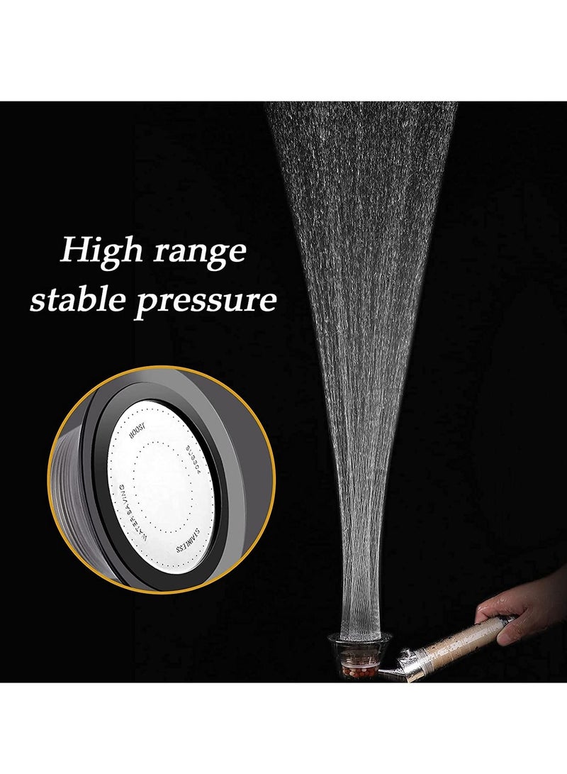KASTWAVE Hand Shower, High Pressure Shower Shower Head with ON/OFF Switch Filtered Water Saving Sprinkler for Dry Skin and Hair Only Shower Head Clear Black Silver - Image 3