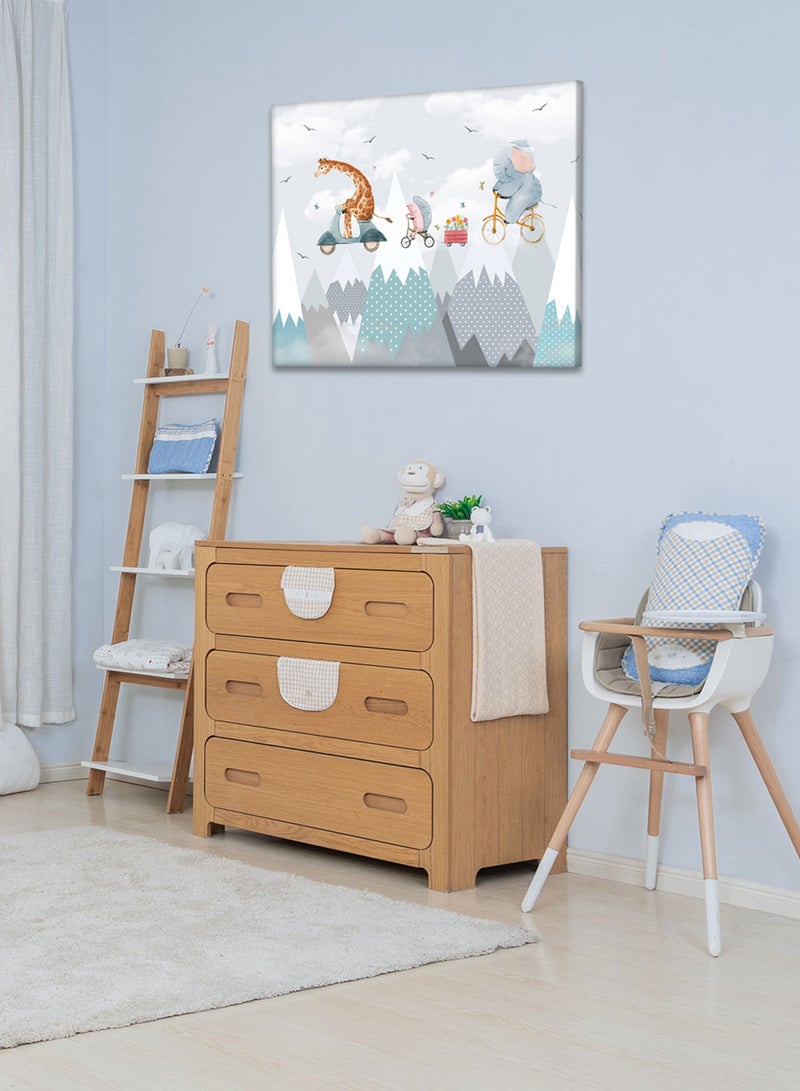 لوحة كانفاس على إطار خشبي بتصميم حيوانات لطيفة، للمنزل، غرفة المعيشة، المكتب، الديكور - Image 1