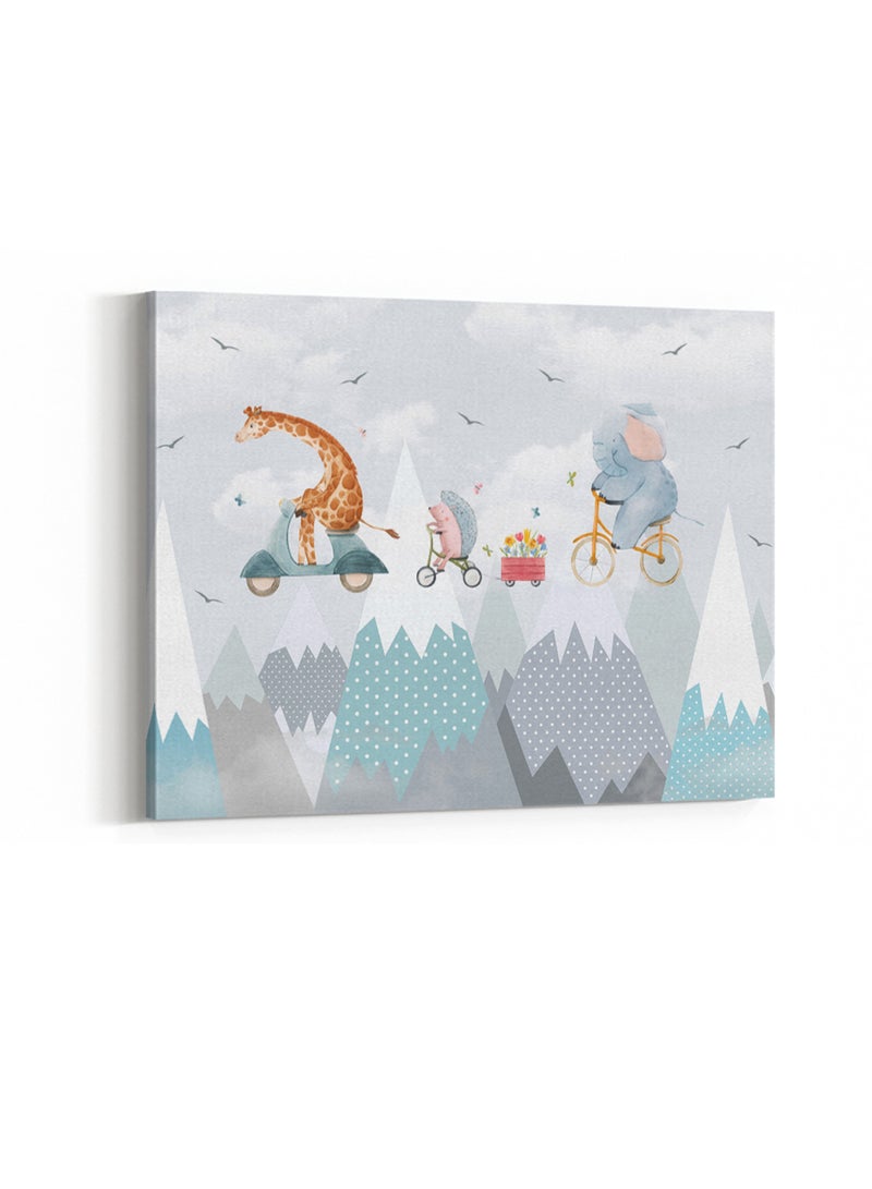 لوحة كانفاس على إطار خشبي بتصميم حيوانات لطيفة، للمنزل، غرفة المعيشة، المكتب، الديكور - Image 4