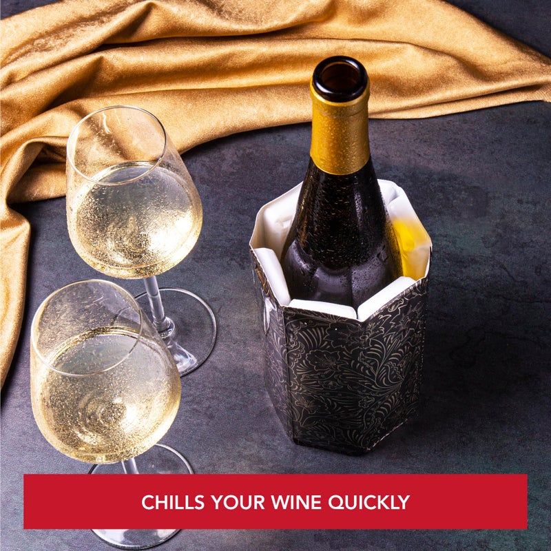 Vacu Vin Active Cooler Wine Chiller - Reusable, Flexible Wine Bottle Cooler - Royal Gold - Wine Cooler Sleeve For Standard Size Bottles - Insulated Wine Bottle Chiller to Keep Wine Cold - Image 2