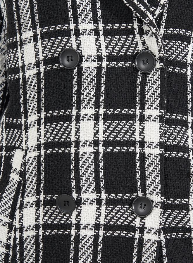 Styli Regular Fit Midi Double Breasted Tweed Coat - Image 4