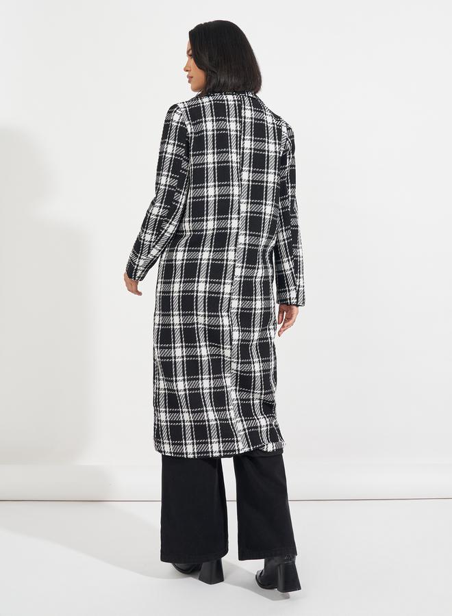 Styli Regular Fit Midi Double Breasted Tweed Coat - Image 5
