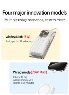 VIWTEC Magnetic Power Bank 10000mAh [3-in-1 Built-in Cables] - Wireless Fast Charging Battery Pack for iPhone16/15/14/13/12, Airplane Safe Portable Charger  - Image 4