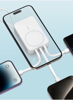 VIWTEC Magnetic Power Bank 10000mAh [3-in-1 Built-in Cables] - Wireless Fast Charging Battery Pack for iPhone16/15/14/13/12, Airplane Safe Portable Charger  - Image 3