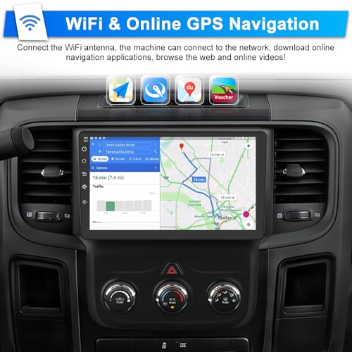 Votheon Radio Upgrade for Dodge RAM 1500 2500 3500 2013 2014 2015 2016 2017 2018,Android 13 2GB+64GB for Ram Pickup with CarPlay Android Auto WiFi,SWC,FM,AM,Backup Camera(Only fit Manual AC) - Image 5