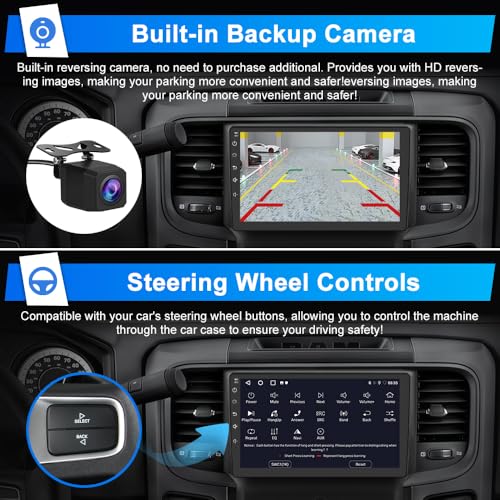 Votheon Radio Upgrade for Dodge RAM 1500 2500 3500 2013 2014 2015 2016 2017 2018,Android 13 2GB+64GB for Ram Pickup with CarPlay Android Auto WiFi,SWC,FM,AM,Backup Camera(Only fit Manual AC) - Image 4