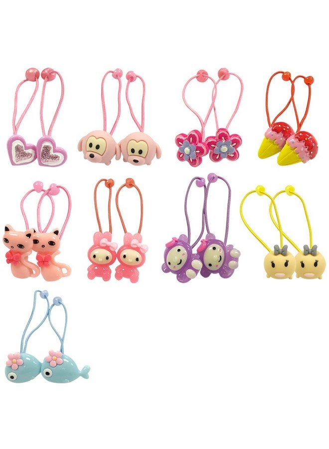 Bowbear Toddler Girls 18-Piece Funny Faces Ponytail Holders - Image 1