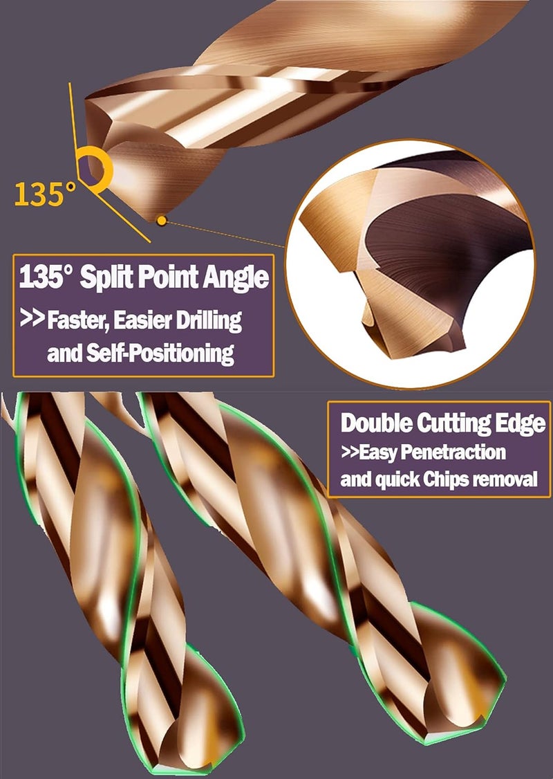 MAX-CRAFT Hss Cobalt Drill Bit Set 11#(0.1910") x 12 in. Aircraft Extension Extra Long Deep Hole Drilling-5Pcs - Image 4