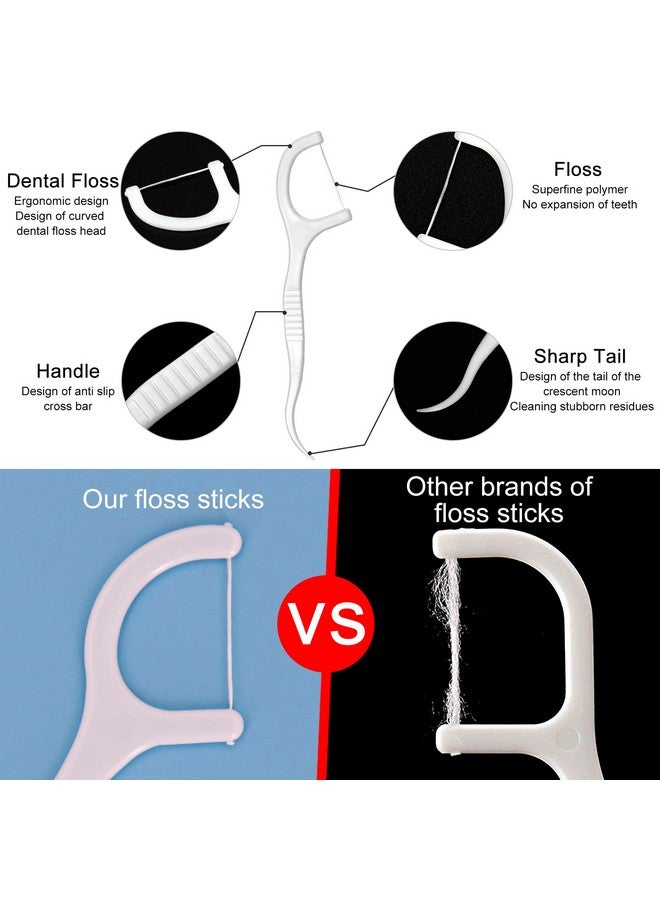 eyxformula 200 Count Dental Floss Picks Individually Wrapped Eyxformula Oral Care Flossers For Adults & Kids Travel Dental Picks For Teeth Cleaning Tight Spaces Cleaning Plaque Remover(4 Pack) - Image 3