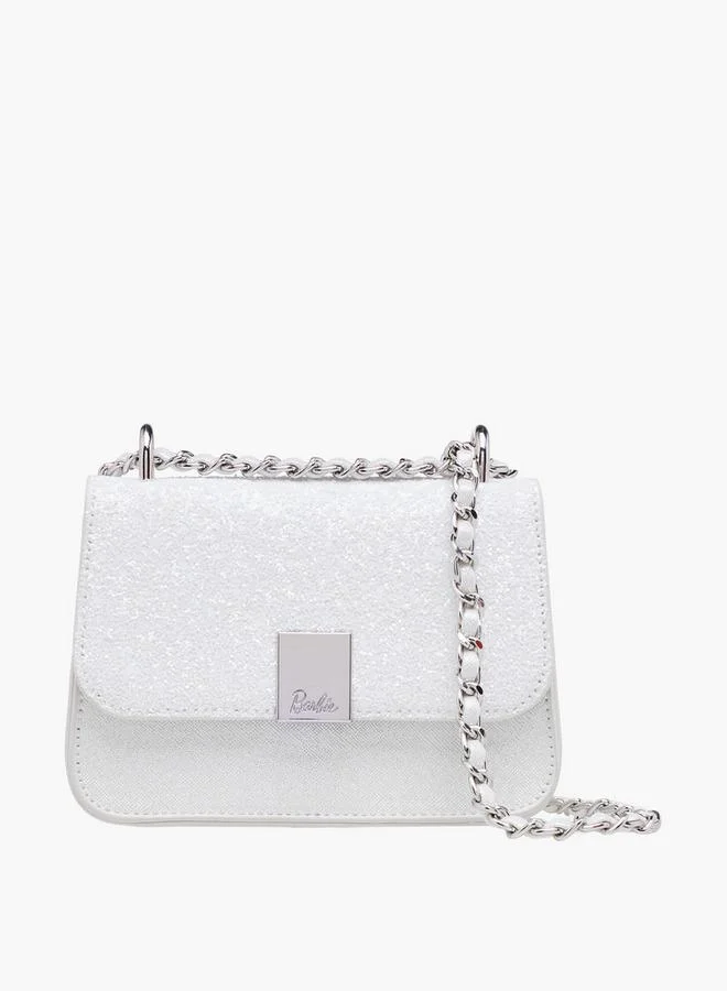 باربي Glitter Embellished Crossbody Bag With Chain Strap