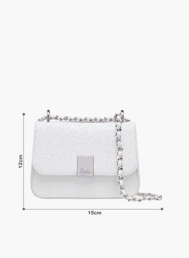 باربي Glitter Embellished Crossbody Bag With Chain Strap