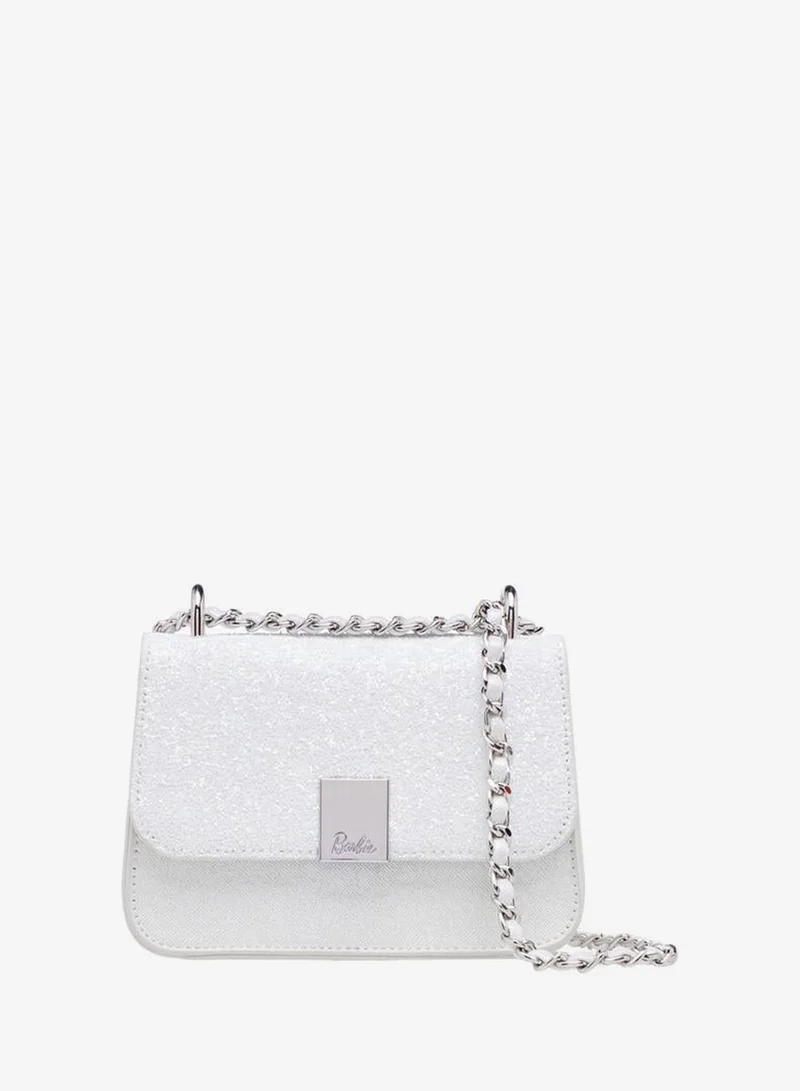 Barbie Glitter Embellished Crossbody Bag With Chain Strap