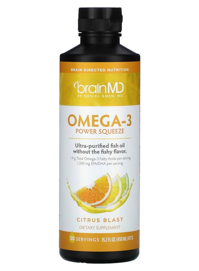 BRAINMD Omega-3 Power Squeeze Citrus Blast 15.2 fl oz (477 g)