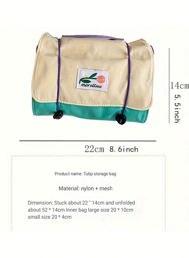 Generic Home Makeup Pouch, Travel Pouch, Cute MakeupPouch, Large Capacity,4 Compartments, Travel, ConvenientGoods, Waterproof, Cosmetics Pouch, Toiletry Pouch,Portable, Foldable  - Image 5
