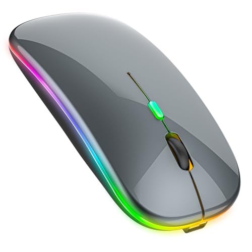PEIBO Bluetooth Wireless Mouse for Laptop mac MacBook ipad MacBook air MacBook pro pc Desktop Computer Windows Chromebook Notebook (Gray Black) - Image 1