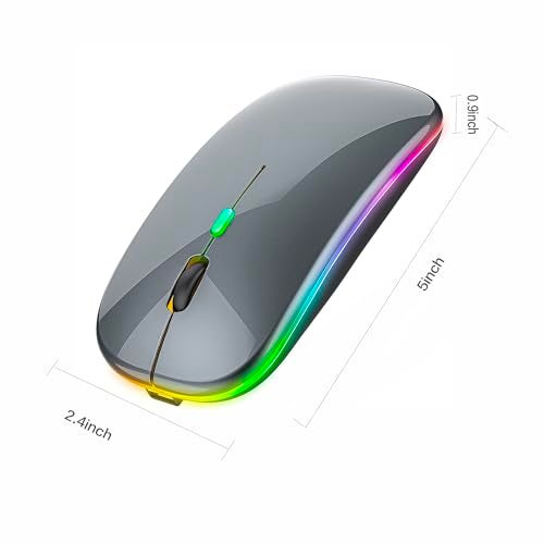 PEIBO Bluetooth Wireless Mouse for Laptop mac MacBook ipad MacBook air MacBook pro pc Desktop Computer Windows Chromebook Notebook (Gray Black) - Image 4