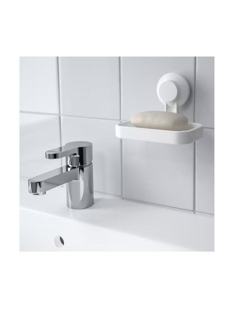 Soap dish with suction cup, white - Image 3