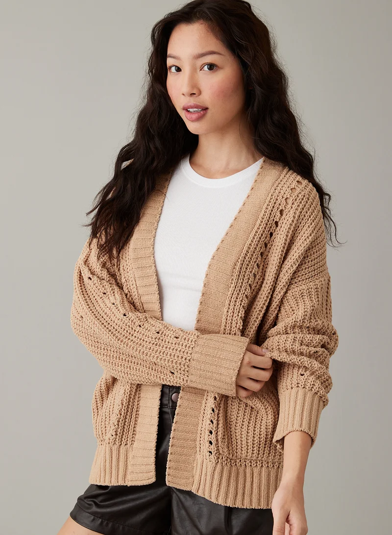 American Eagle Open Chenille Pocket Deatiled Cardigan