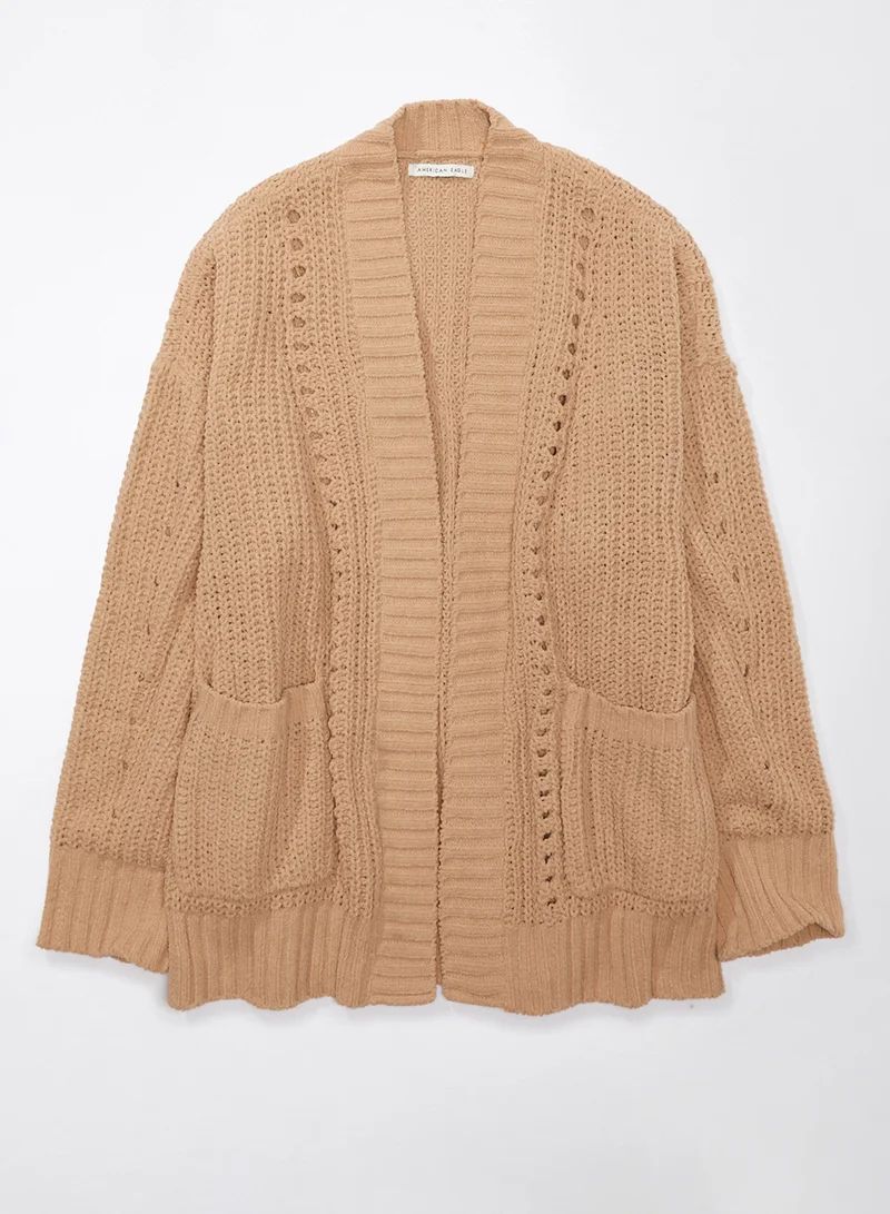 American Eagle Open Chenille Pocket Deatiled Cardigan