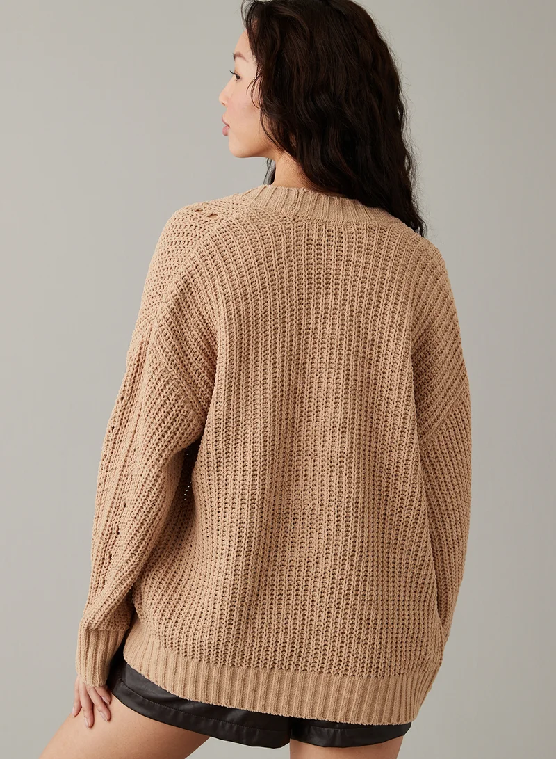American Eagle Open Chenille Pocket Deatiled Cardigan
