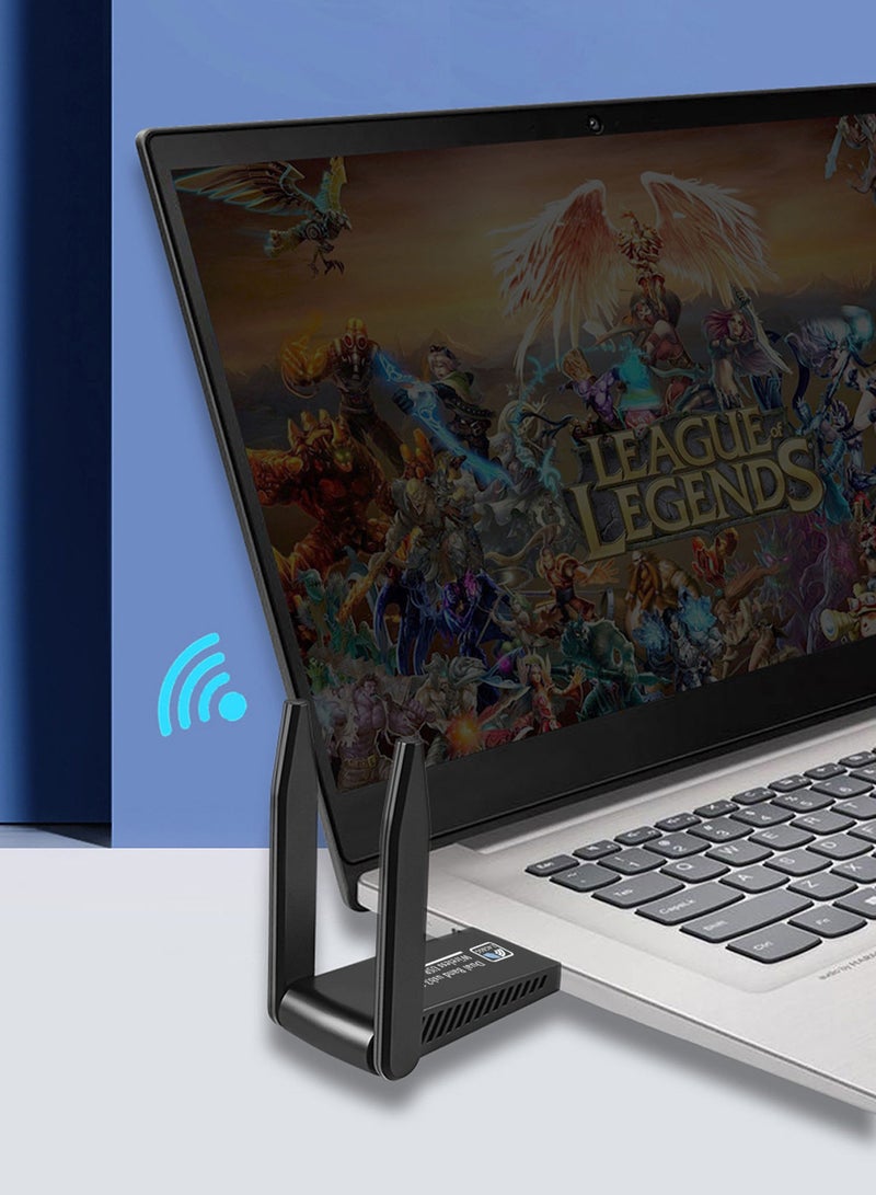 يوك محول USB لاسلكي صغير 3.0 بسرعة 1800 ميجابت في الثانية باللون الأسود - Image 3