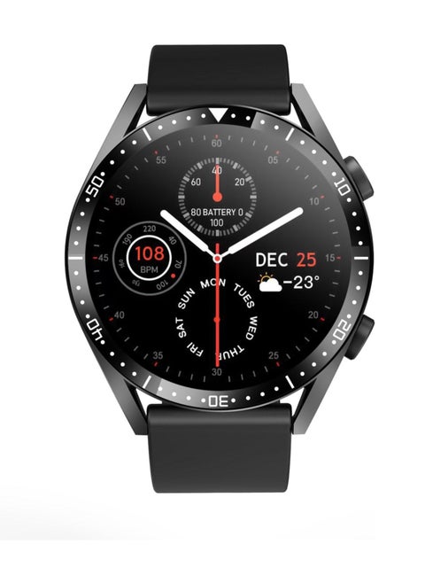 Xcell Classic 3 Talk Lite Smart watch, Heart Rate/Blood Pressure/Oxygen Level Monitoring, Receive & Make Calls,Water Resistance: IP67,1 Week Battery life, Compatibility:IOS/Android-Black
