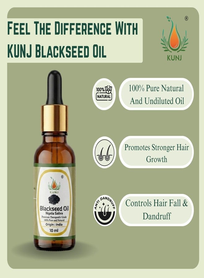 KUNJ Black Seed Oil 10ml - 100% Pure & Natural Cold Pressed Kalonji Oil for Hair, Face, Skin & Scalp Care | Hair Strengthening, Scalp Nourishment & Skin Care | Nigella Sativa Oil - Image 2