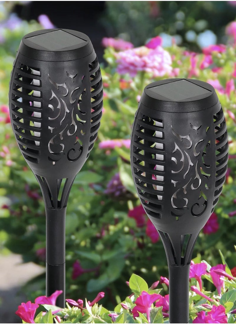 Yuwell 1 Piece Solar Lights Upgraded Camping Light 78CM Waterproof Flickering Flames 33 LED Torches Lights Outdoor Solar Landscape Decoration Lighting Auto On/Off Pathway Lights For Garden Patio Yard  - Image 5