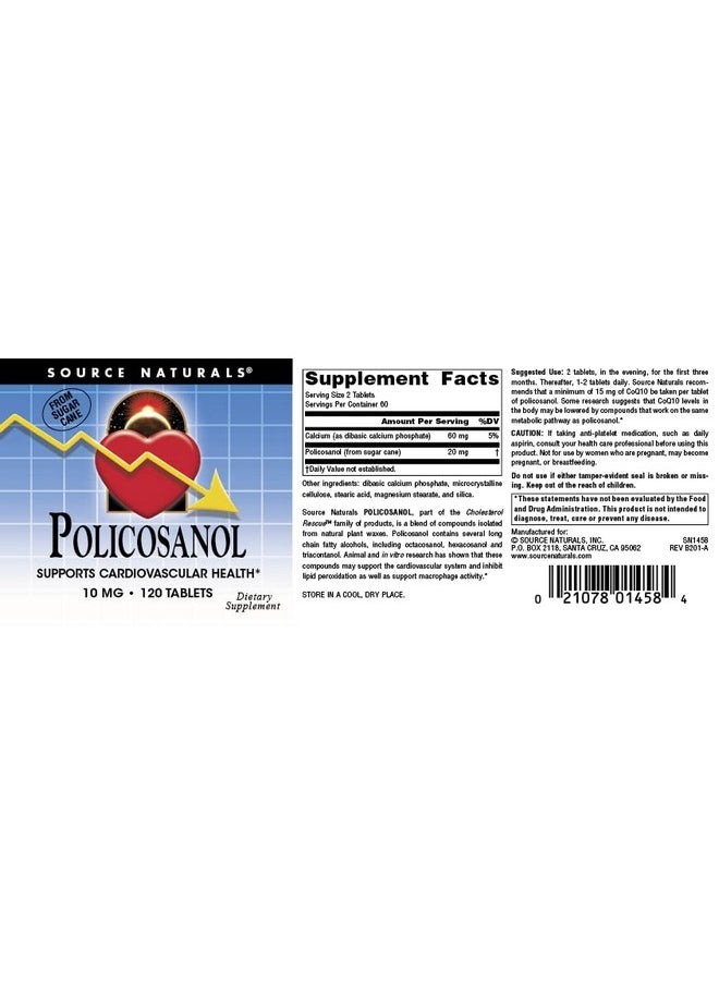 Source Naturals Policosanol Supports Cardiovascular Health*, 10 Mg -120 Tablets - pzsku/Z5321A59F437C7668AF32Z/45/_/1739863777/548b4c12-373f-45ea-8940-addca6bd446e