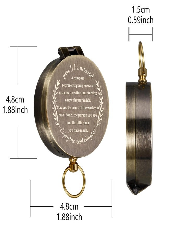 TI-EDC Compass Gift-Coworker Leaving Retirement Gifts for Men Woman, Compass Present You Will Be Missed for Men, Farewell Going Away New Beginnings Gifts for Coworker Friends Him Nurse Boss Teacher Employee - Image 2