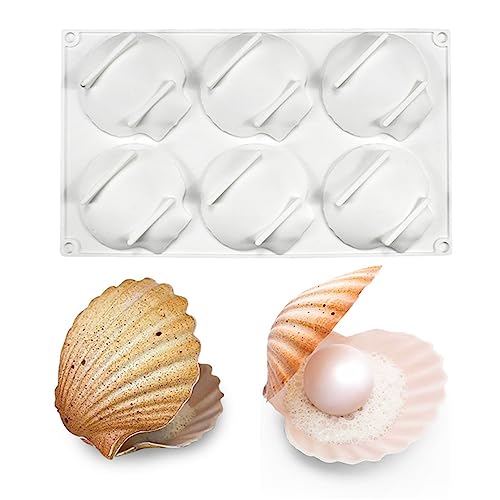 mostsom Cake Mold Shell Shaped Silicone Baking Cookie Biscuit Mold DIY Bakeware Pan Mould Kitchen Accessories Shell J_118 X68 X1 inch - Image 1
