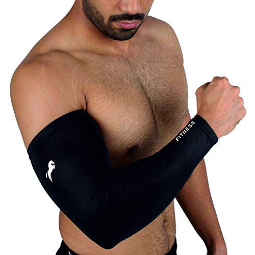 Rider Fingerless Arm Sleeve For All Sport Related Activities Arm Pain Relieve Support For Boys And Girls (BLACK, L) - Image 1