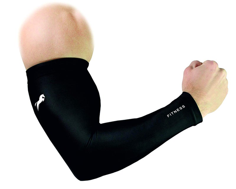 Rider Fingerless Arm Sleeve For All Sport Related Activities Arm Pain Relieve Support For Boys And Girls (BLACK, L) - Image 3